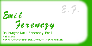 emil ferenczy business card